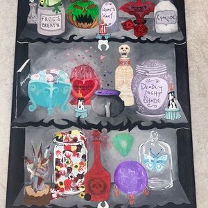 Hand-Painted Potion Shelf Canvas Art